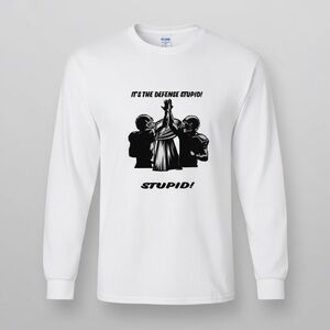 Gildan White Graphic Long Sleeve Men's Tee